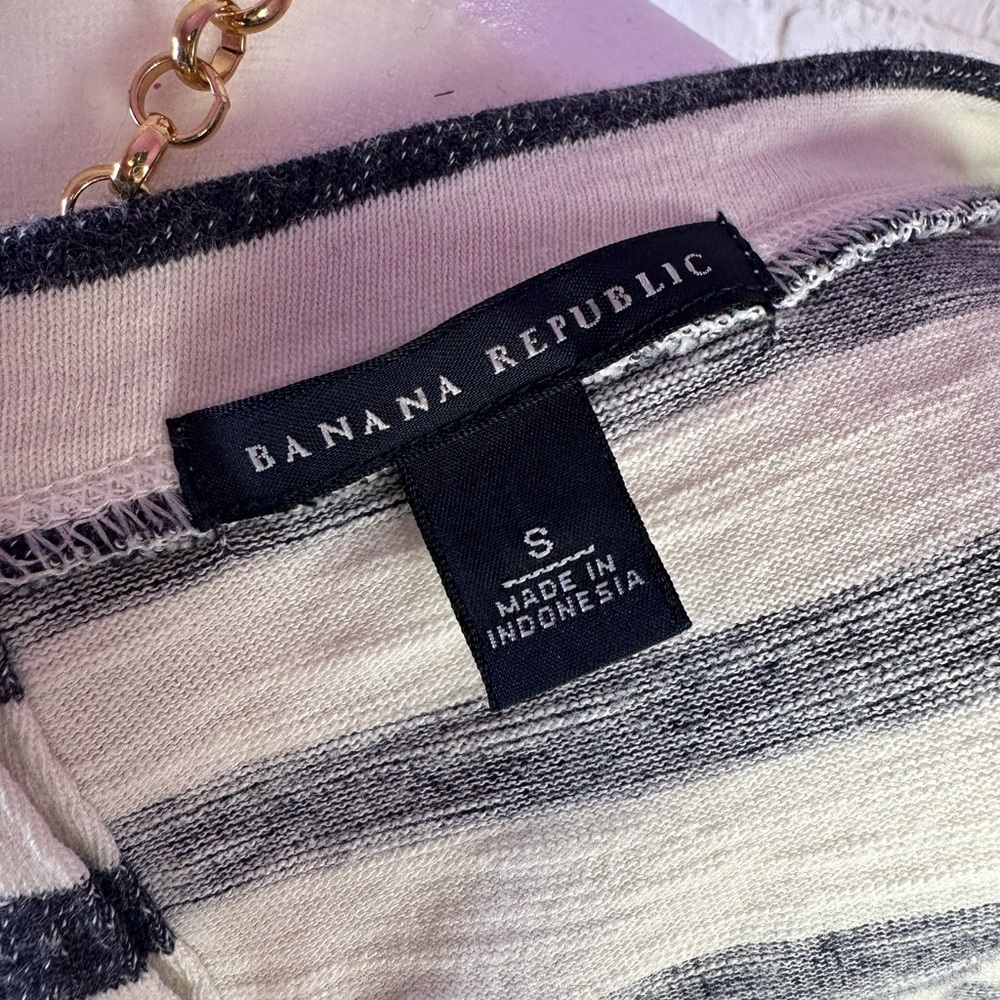 Banana Republic‎ Navy and White Striped Dress small - Picture 4 of 6